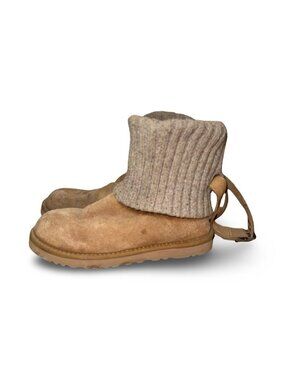 UGG Australia Classic Cardy Knit Sweater Boots Chestnut Women’s Size 9